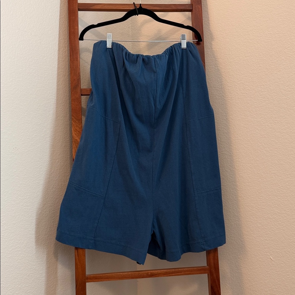 Free People Blue Strapless Romper